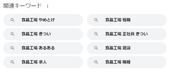 googleに食品工場と聞いてみた結果。